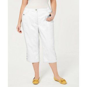 Karen Scott Women Plus Size Button-Cuff Capri Pant